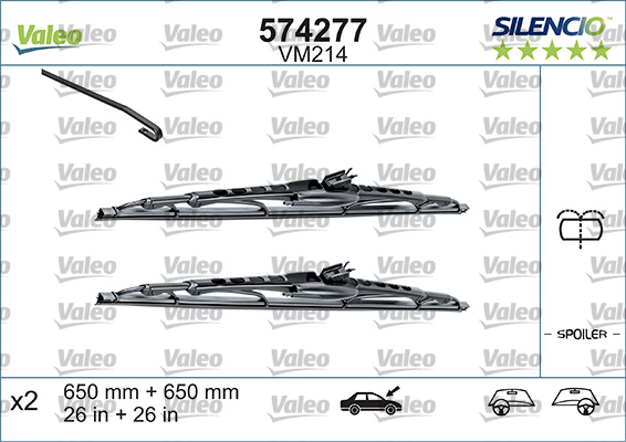 VALEO SILENCIO PERFORMANCE Ablaktörlő lapát 574292_VALEO